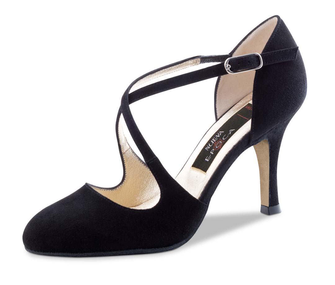 Tanja Ladies' closed dance shoe in black from Nueva Epoca with leather sole