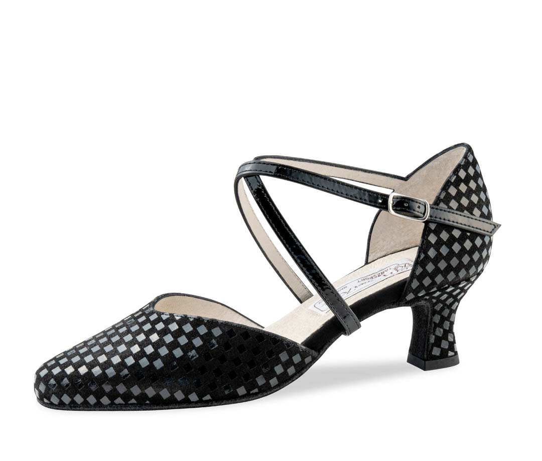 Patty closed Werner Kern ladies dance shoe in black check pattern