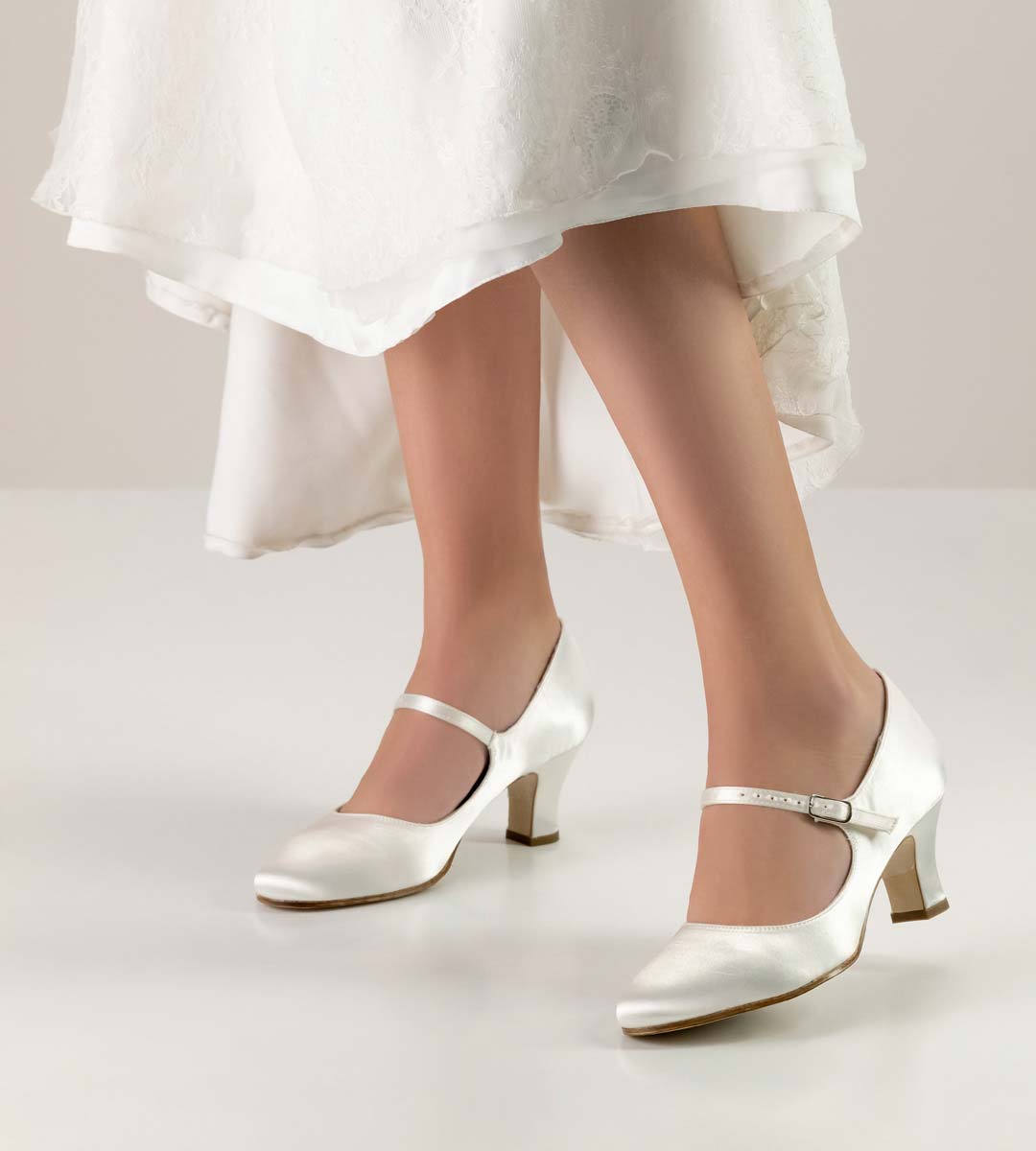 Werner Kern Bridal Shoe with Instep Strap in Satin