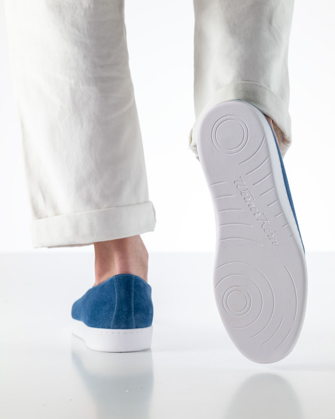White sneaker dance sole, viewed from below
