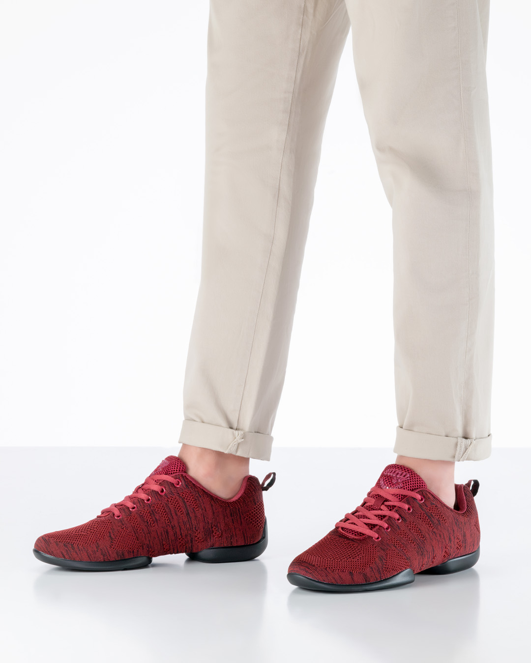 Sneaker 4035 Dance trainers 4035 with split sole in red knitted material