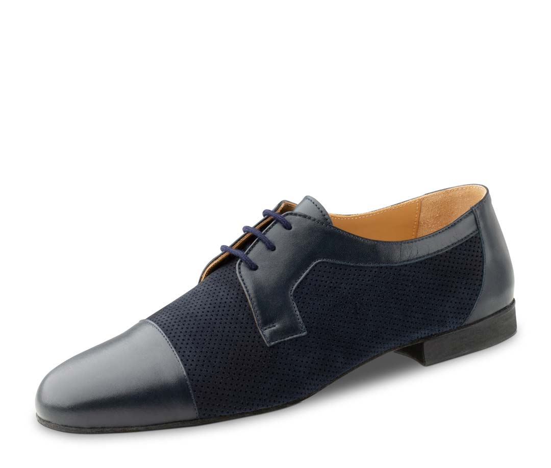 Treviso blue men's dance shoe by Werner Kern with 1,5 cm high micro heel