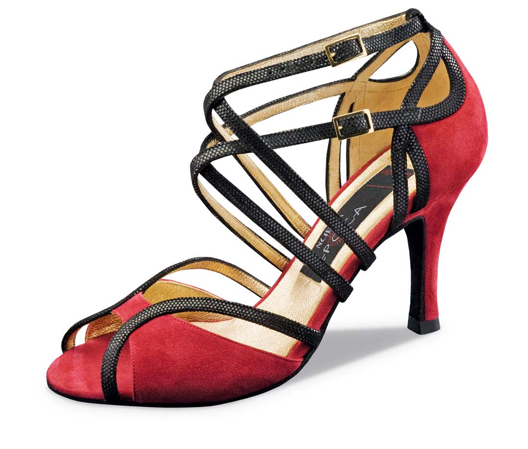 Cosima classic tango ladies dance shoe in black-red