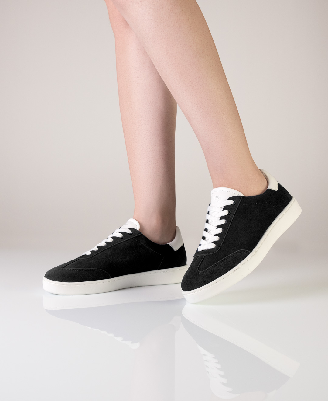 Black urban chic dance sneaker made of velour for women