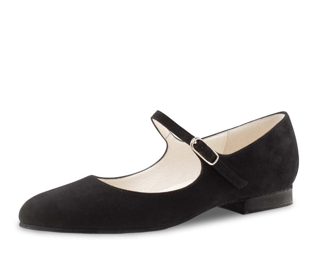 Vega black women's dance shoe with instep strap from Werner Kern