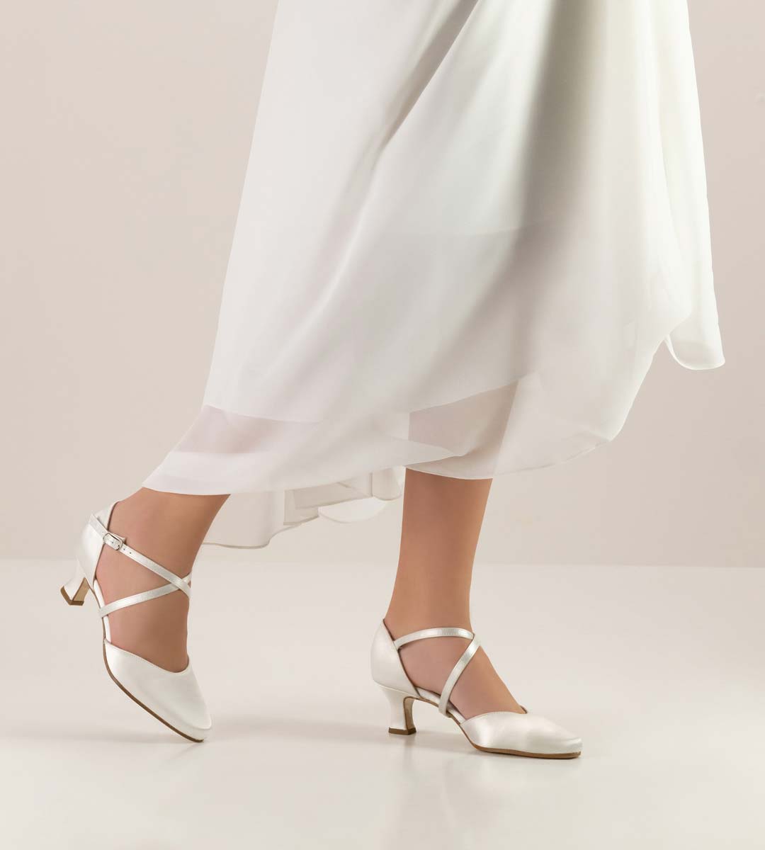 Patty Half open bridal shoe by Wern Kern with leather sole