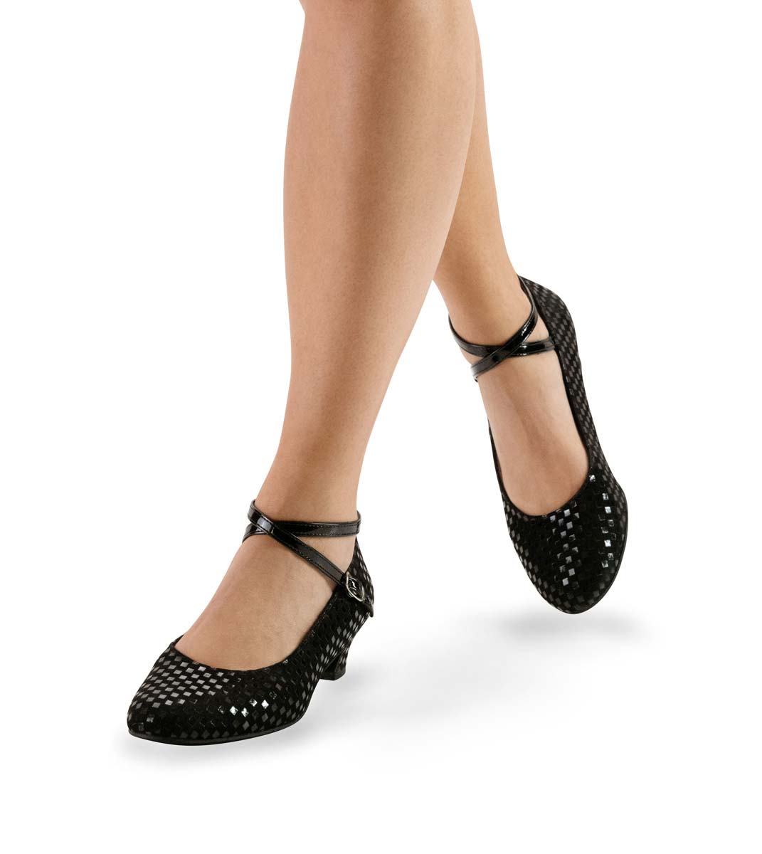 Alice Werner Kern flat women's dance shoe with check pattern