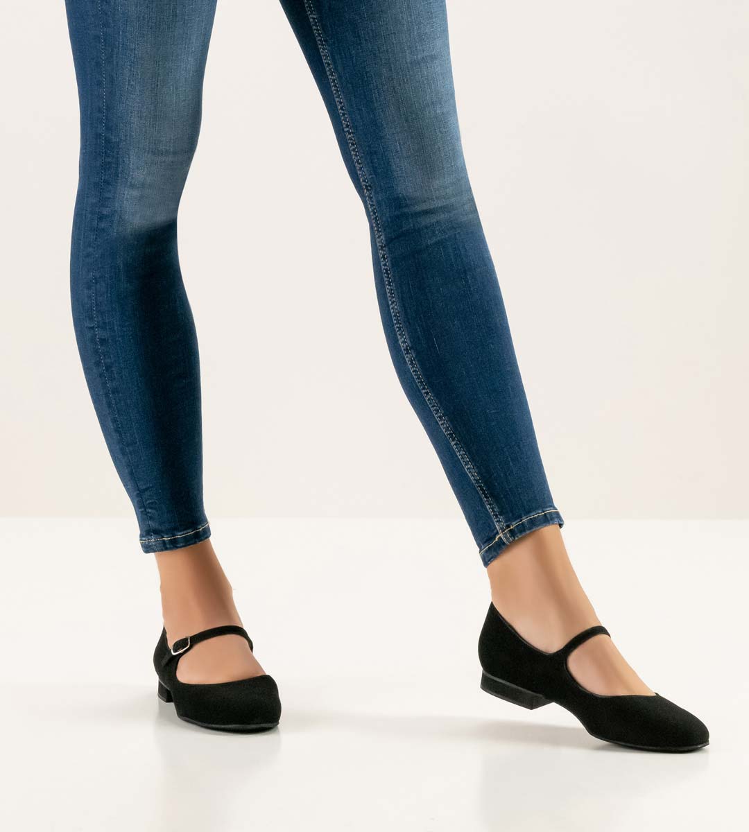 Vega black women's dance shoe with instep strap from Werner Kern