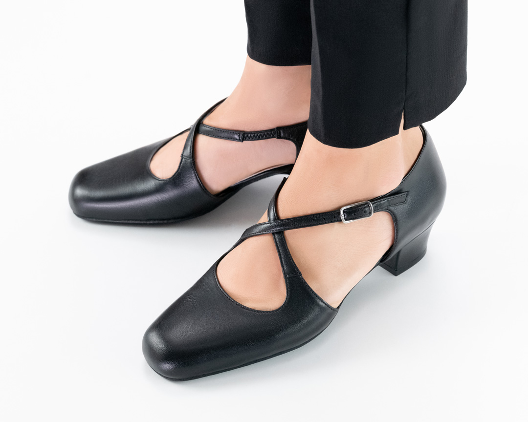Ines Detail of black closed Werner Kern ladies dance shoe