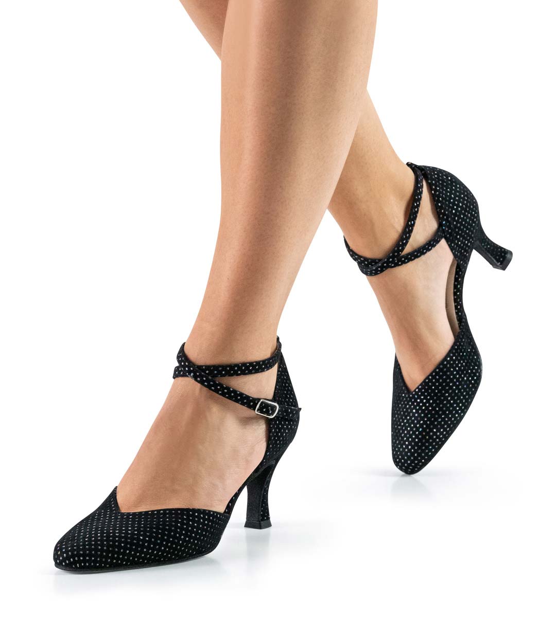 Betty Werner Kern closed ladies' dance shoe in glittering brocade