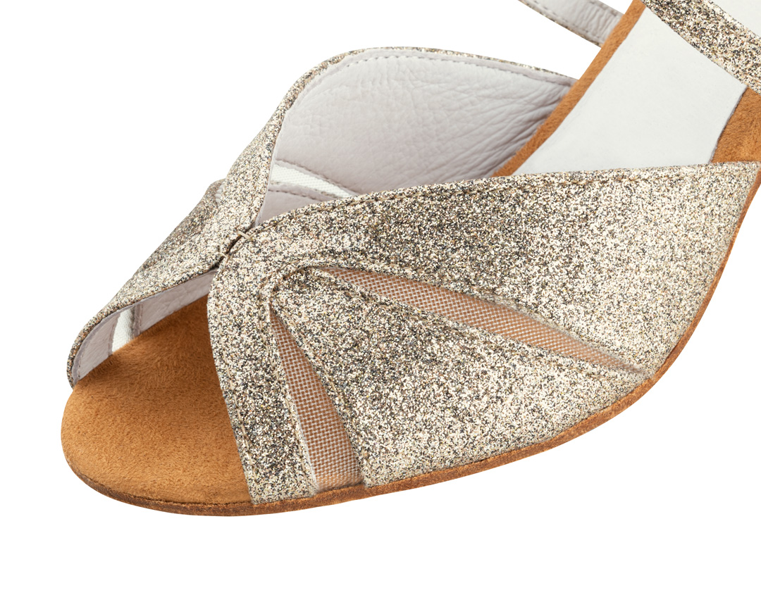 View in detail of Anna Kern women's dance shoe in platinum