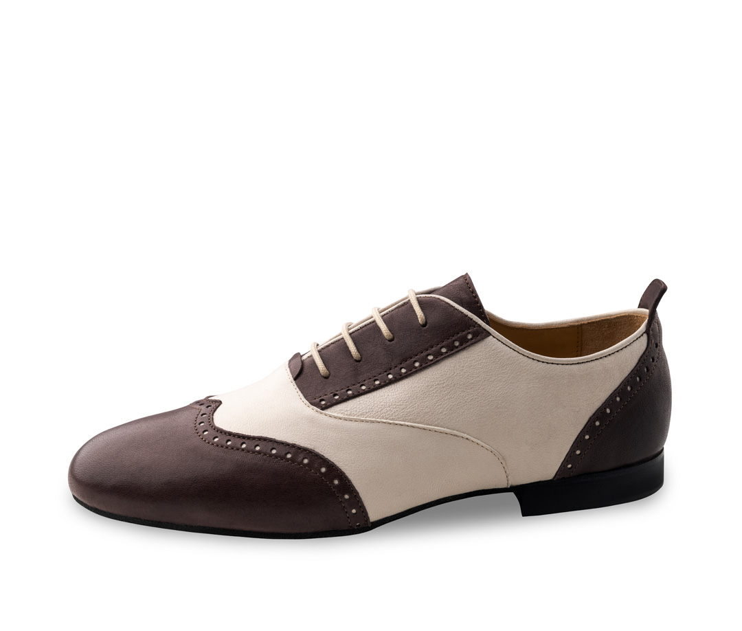 Carrara Men's dance shoe Carrara - Werner Kern in Beige/Bordo, sustainably tanned goat leather for fantastically soft comfort, extremely flexible and comfortable with 4xFast lacing for secure hold, fantastically comfortable heel height of 1.5 cm