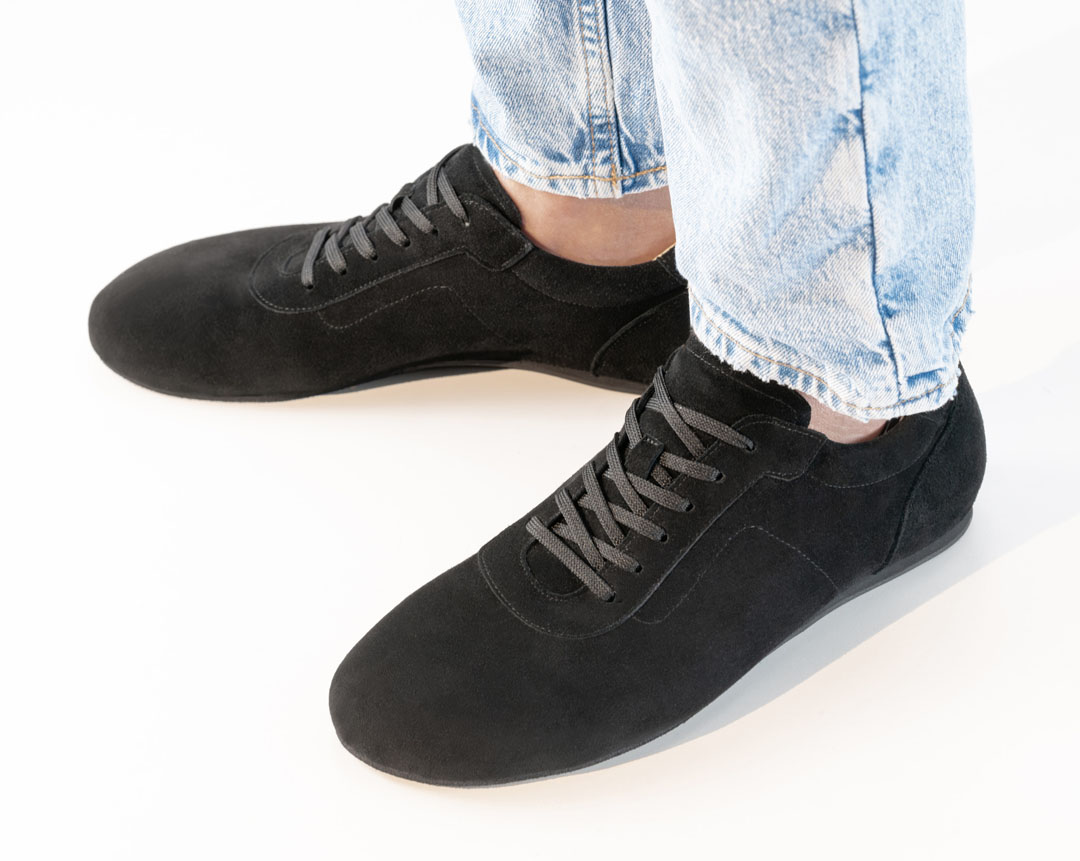 Volterra dance trainers in black suede, designed as barefoot shoes