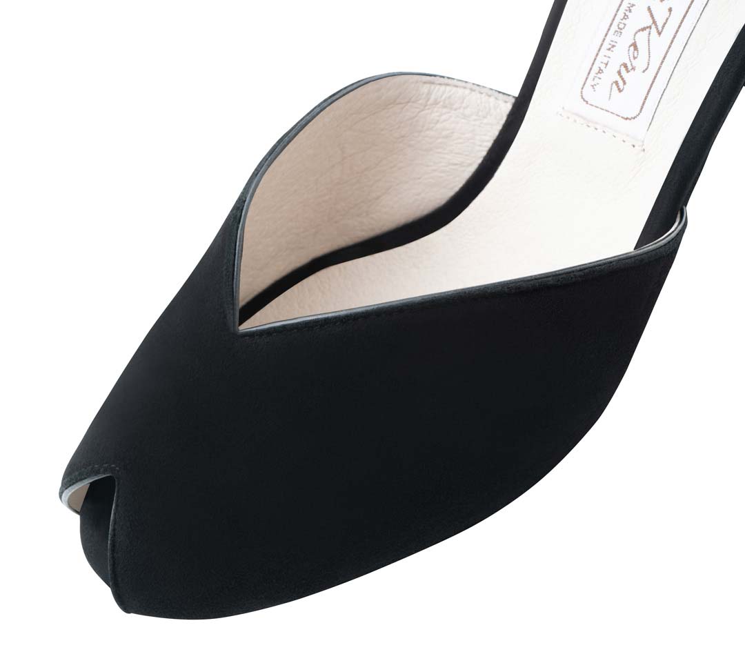 Asta Detail of the Peep-Toe Opening of the Werner Kern Women's Dance Shoe