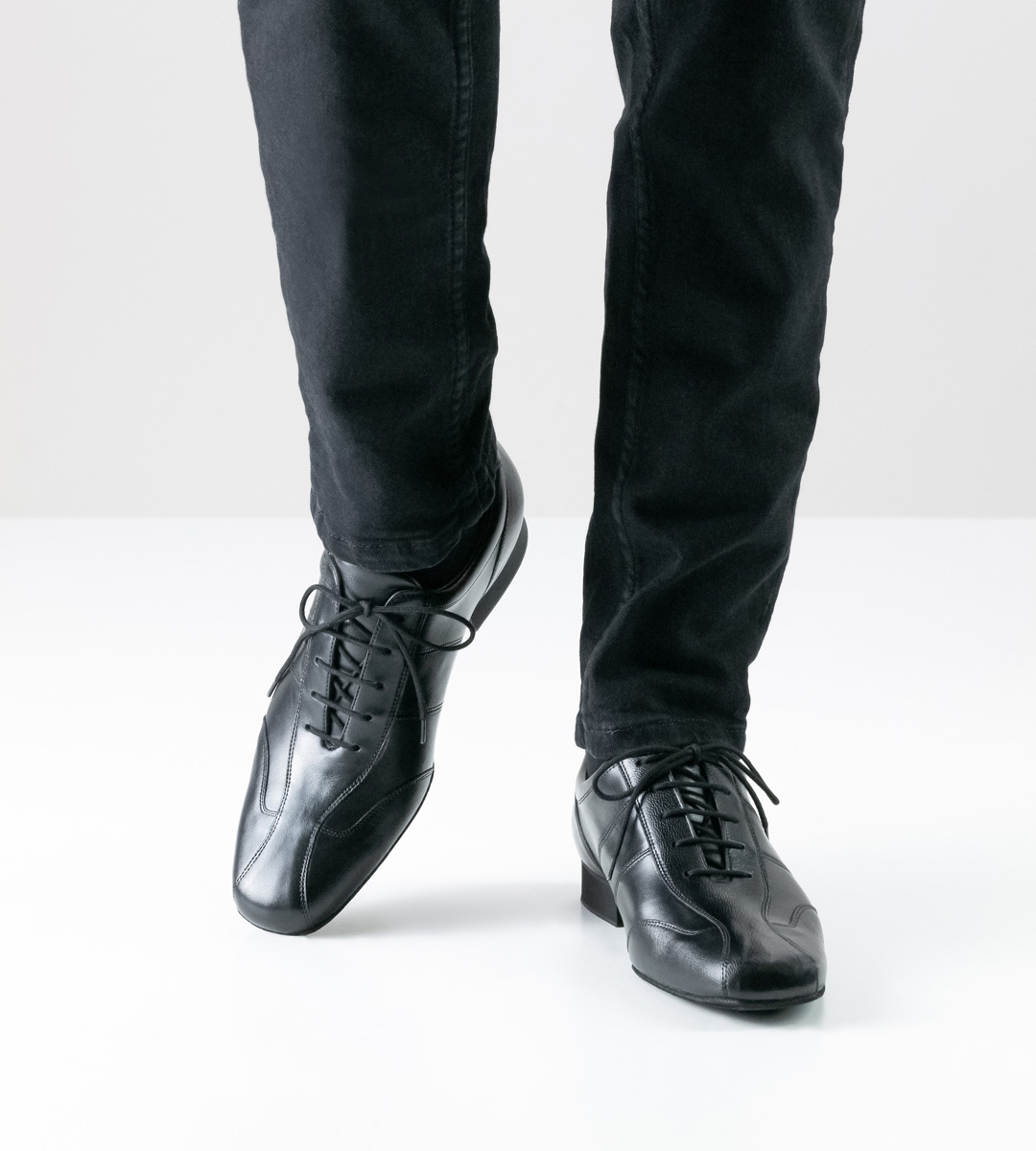 Black Jeans in Combination with Black Werner Kern Men's Nappa Dance Shoe