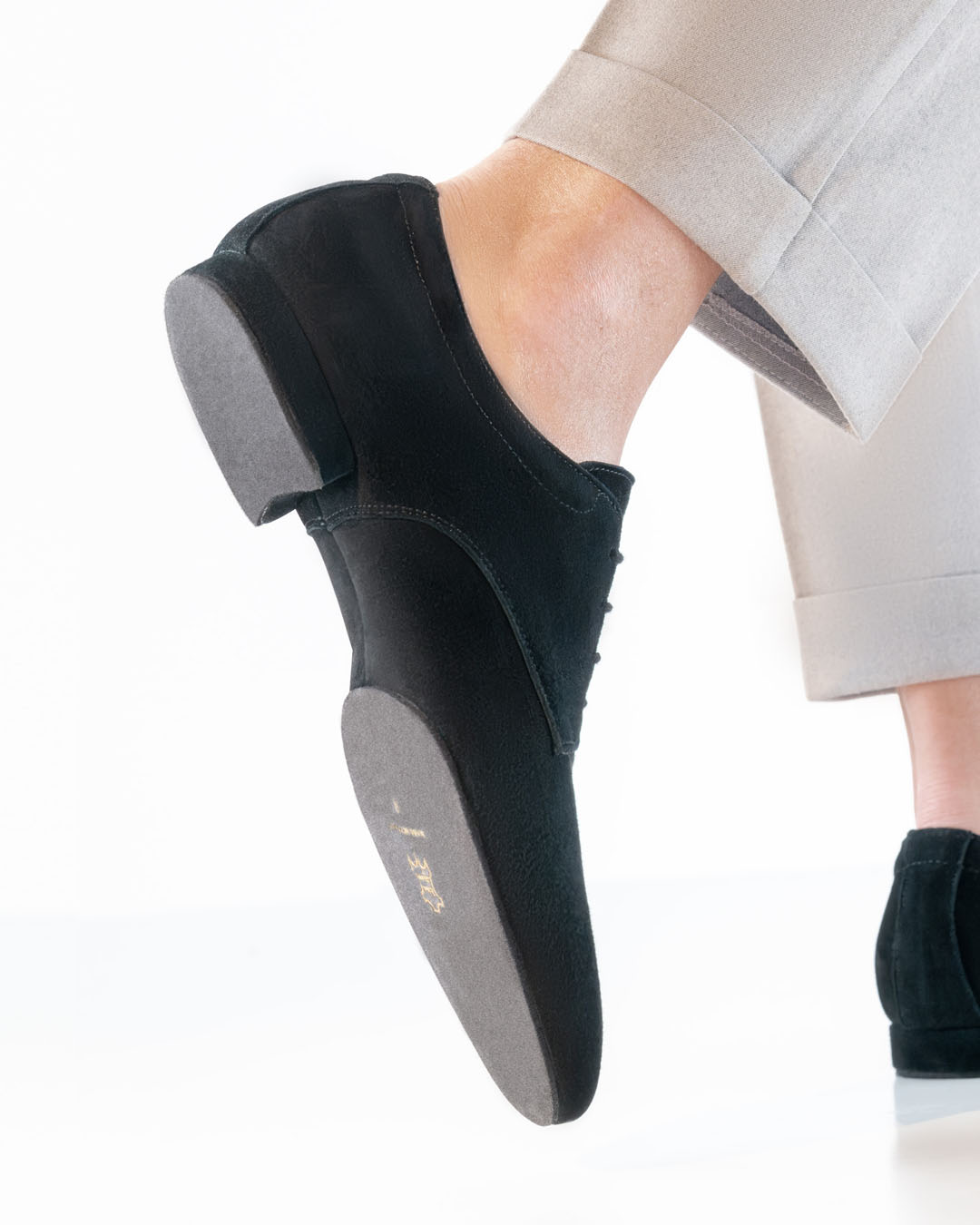 Split sole of a men’s dance shoe by Werner Kern in black