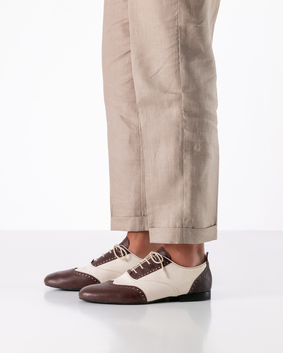 Werner Kern Carrara - Men's dance shoes in Beige/Bordo, sustainably tanned goat leather for fantastically soft comfort, extremely flexible and comfortable with 4xFast lacing for secure hold, fantastically comfortable heel height of 1.5 cm