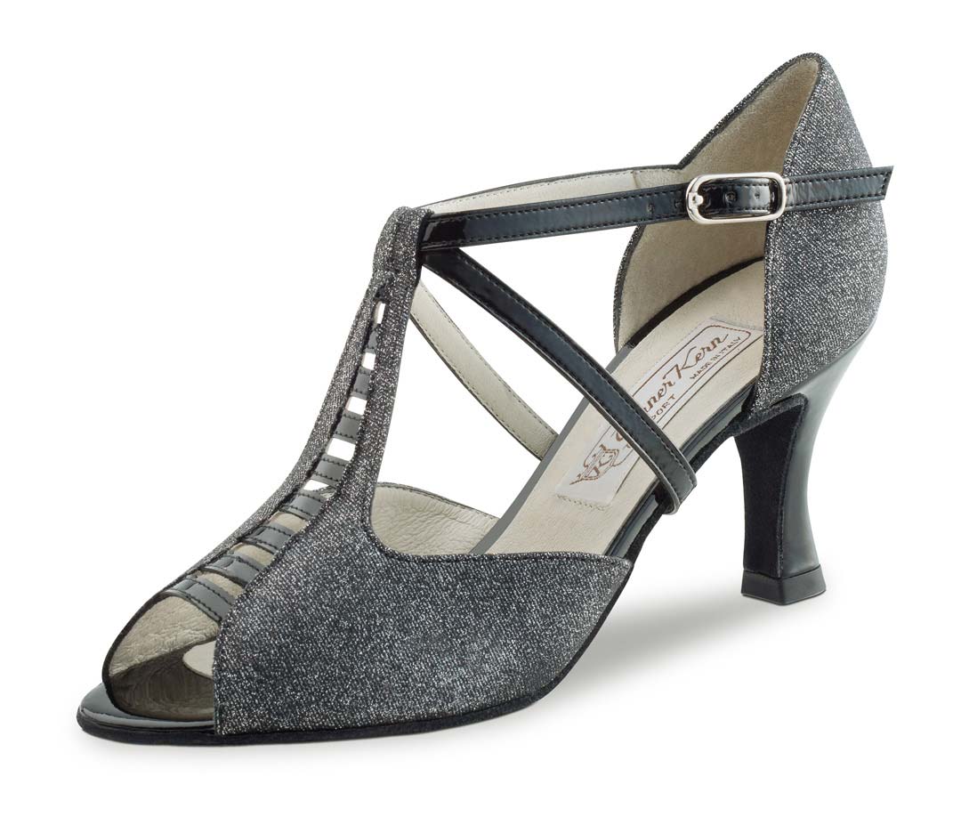 Holly open silver coloured Werner Kern Salsa ladies dance shoe