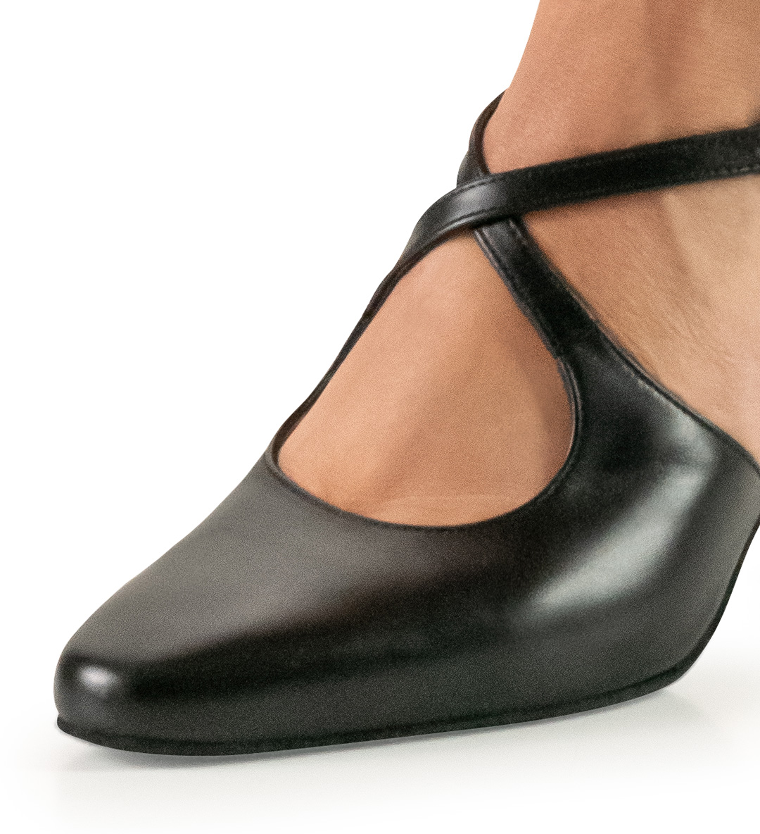 Detailed view of the Werner Kern Tango women's dance shoe straps 
