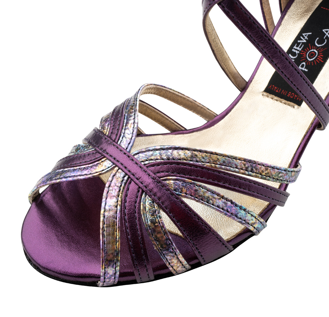 Filigree front vamp by Camelia with a trendy colour combination of multicolor and viola